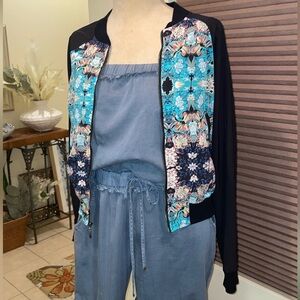 Xhilaration Floral Baseball Jacket